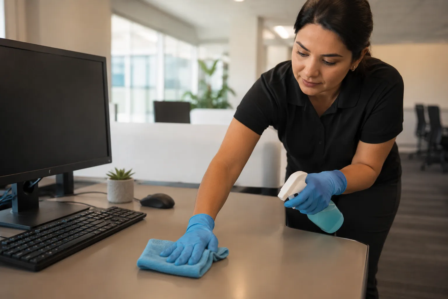 Disinfecting high-touch office areas