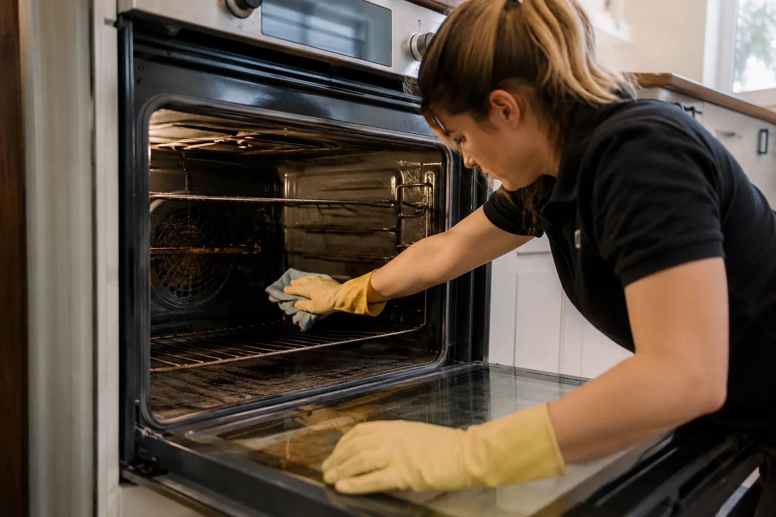 Detailing inside an appliance or oven