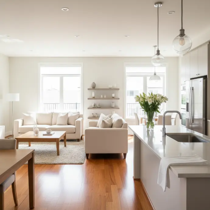 Sparkling Living Room After Residential Cleaning